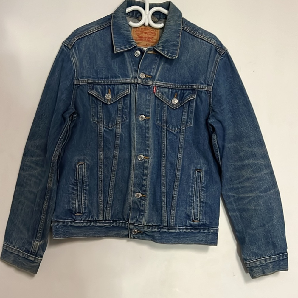 Women's LEVI'S Strauss & Co Premium Denim Jacket Trucker Blue Jean Size M
